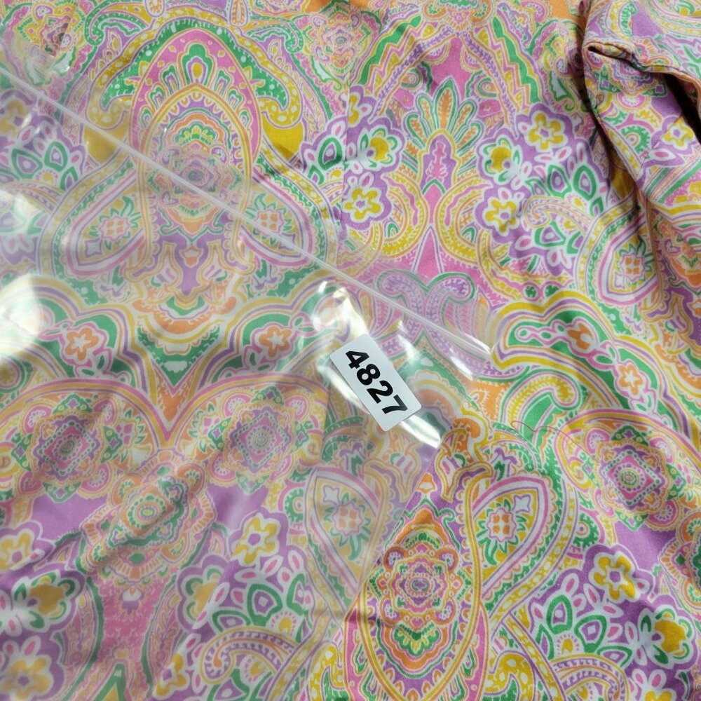 Chaps Shirt Womens 1X Paisley Button Up Paisley 3/4 Sleeve - Picture 6 of 6